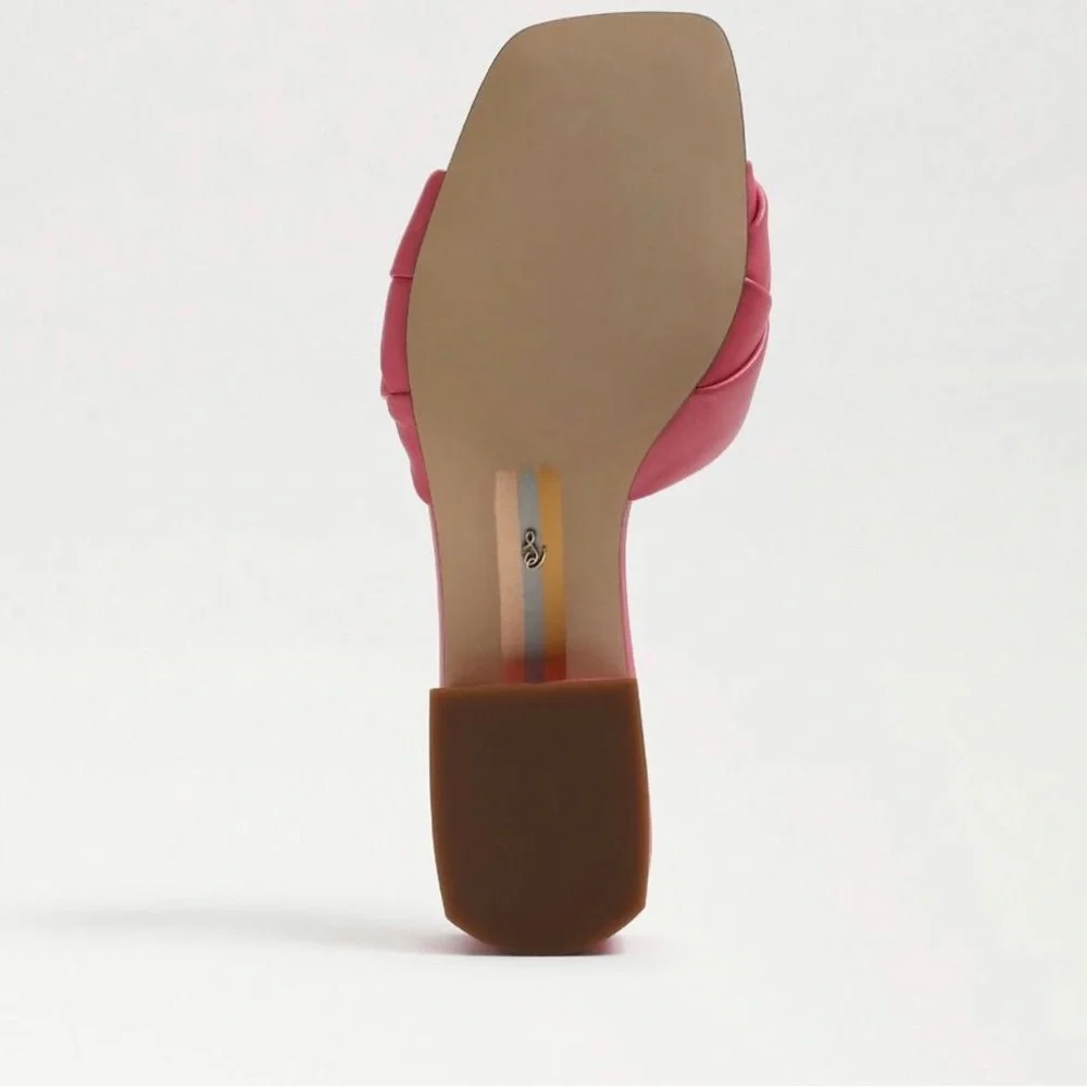 NIB Sam Edelman Dawson Slide Sandal in Carmine Rose - Picture 8 of 9